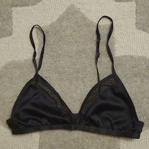 Satin and lace bralette